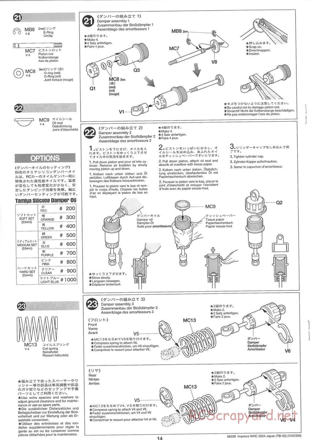 Tamiya - Subaru Impreza WRC 2004 Rally Japan - TB-02 Chassis - Manual - Page 14