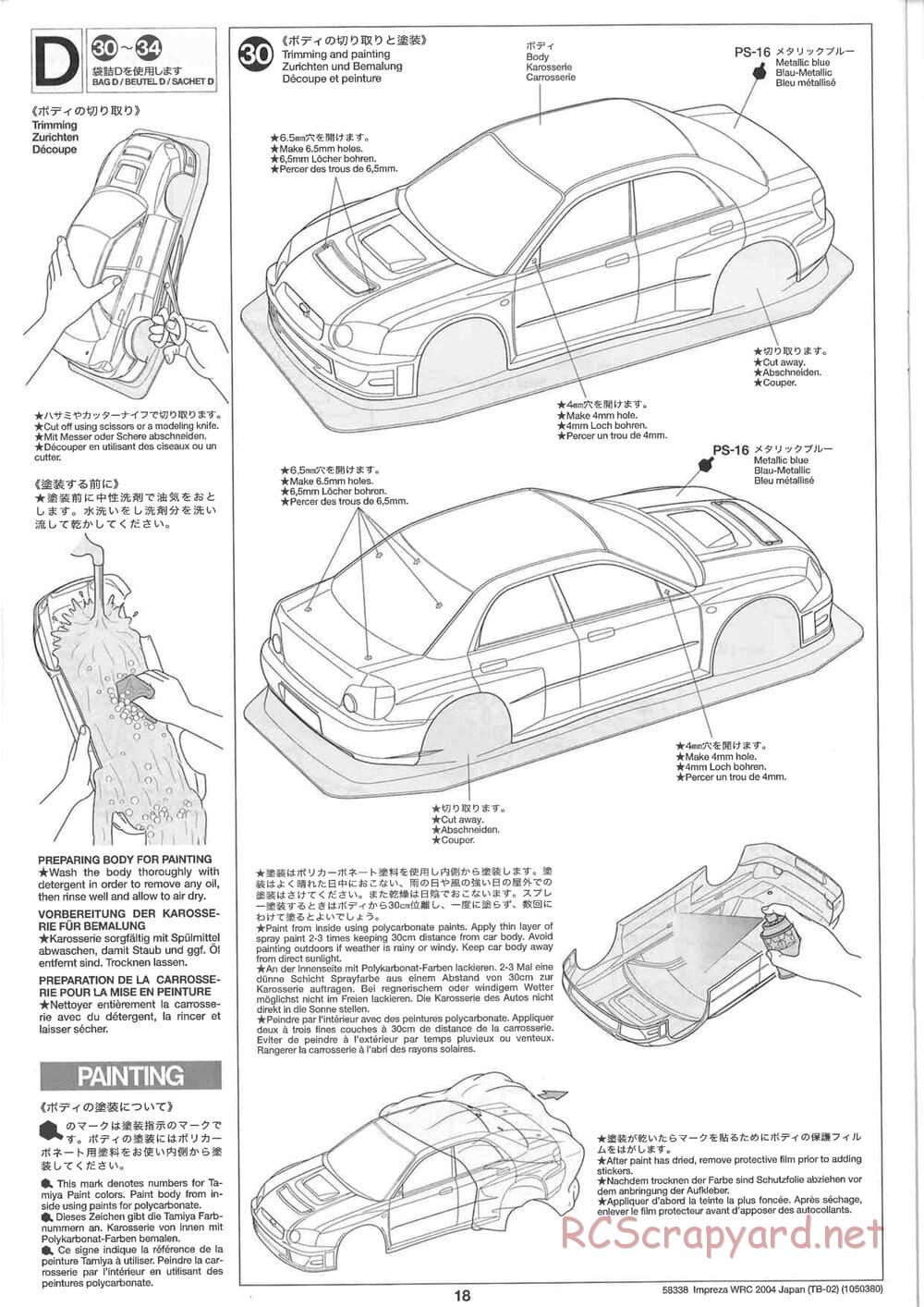 Tamiya - Subaru Impreza WRC 2004 Rally Japan - TB-02 Chassis - Manual - Page 18