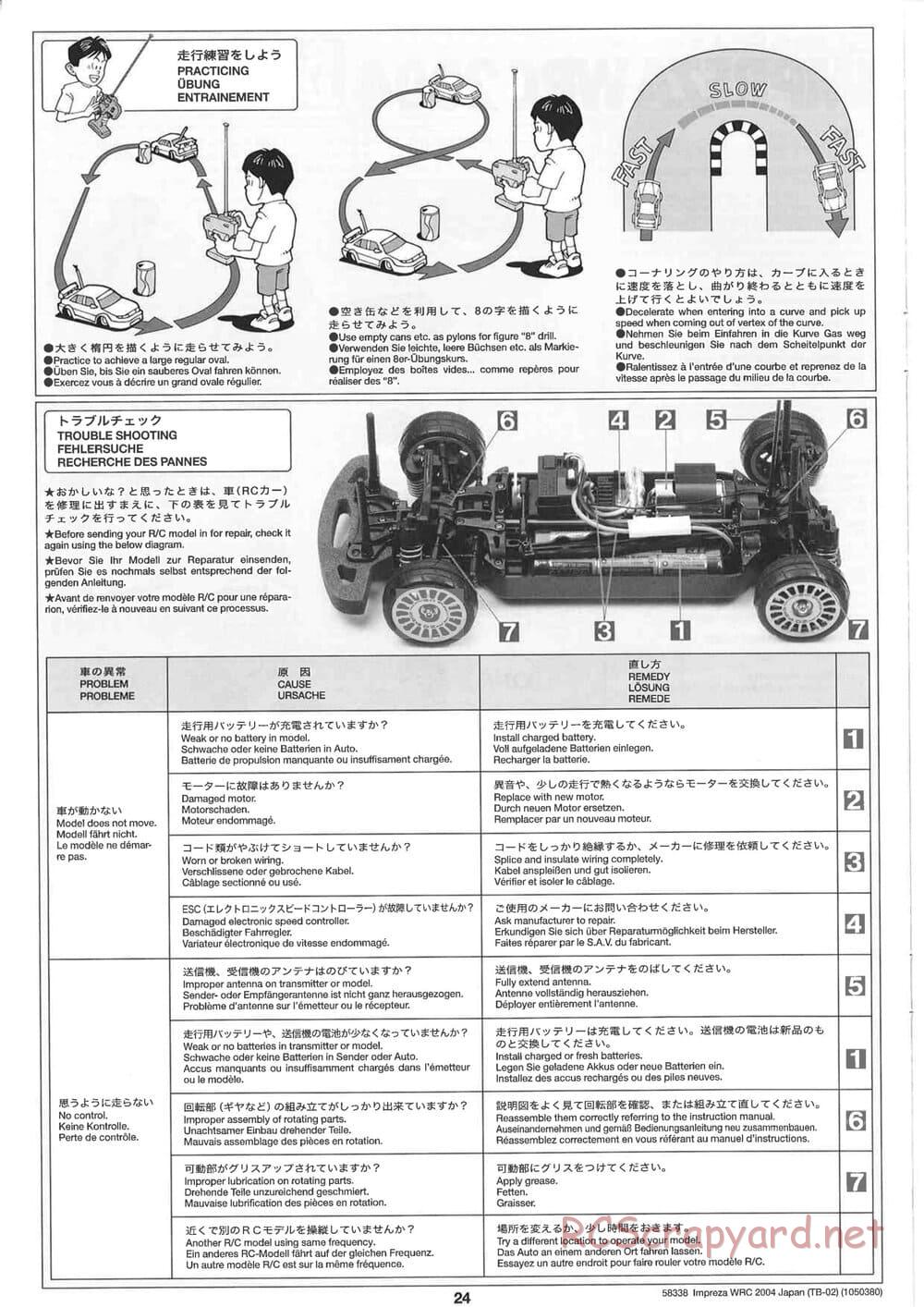 Tamiya - Subaru Impreza WRC 2004 Rally Japan - TB-02 Chassis - Manual - Page 24
