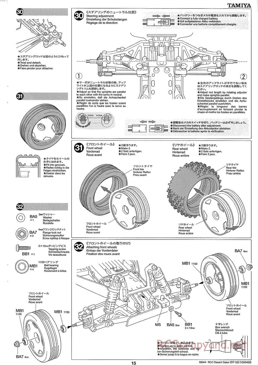 Tamiya - Desert Gator Chassis - Manual - Page 15