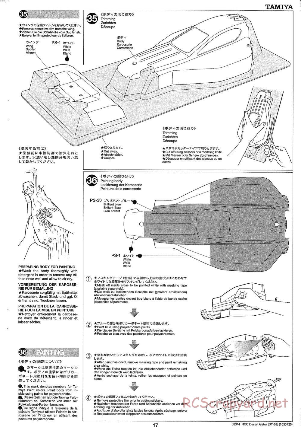 Tamiya - Desert Gator Chassis - Manual - Page 17