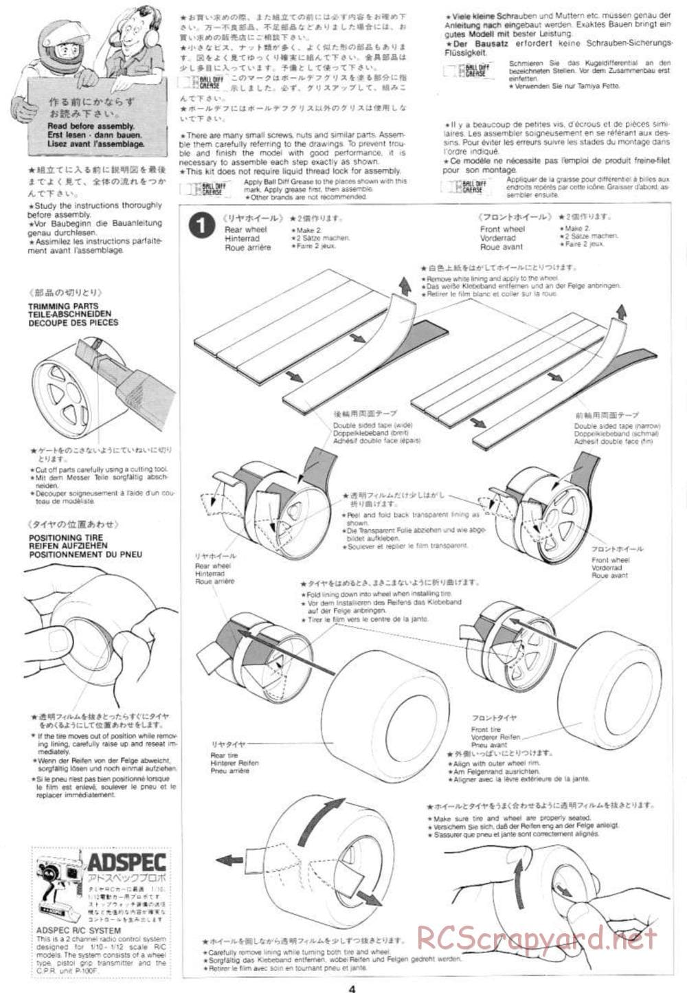 Tamiya - Mercedes-Benz C11 - Group-C Chassis - Manual - Page 4