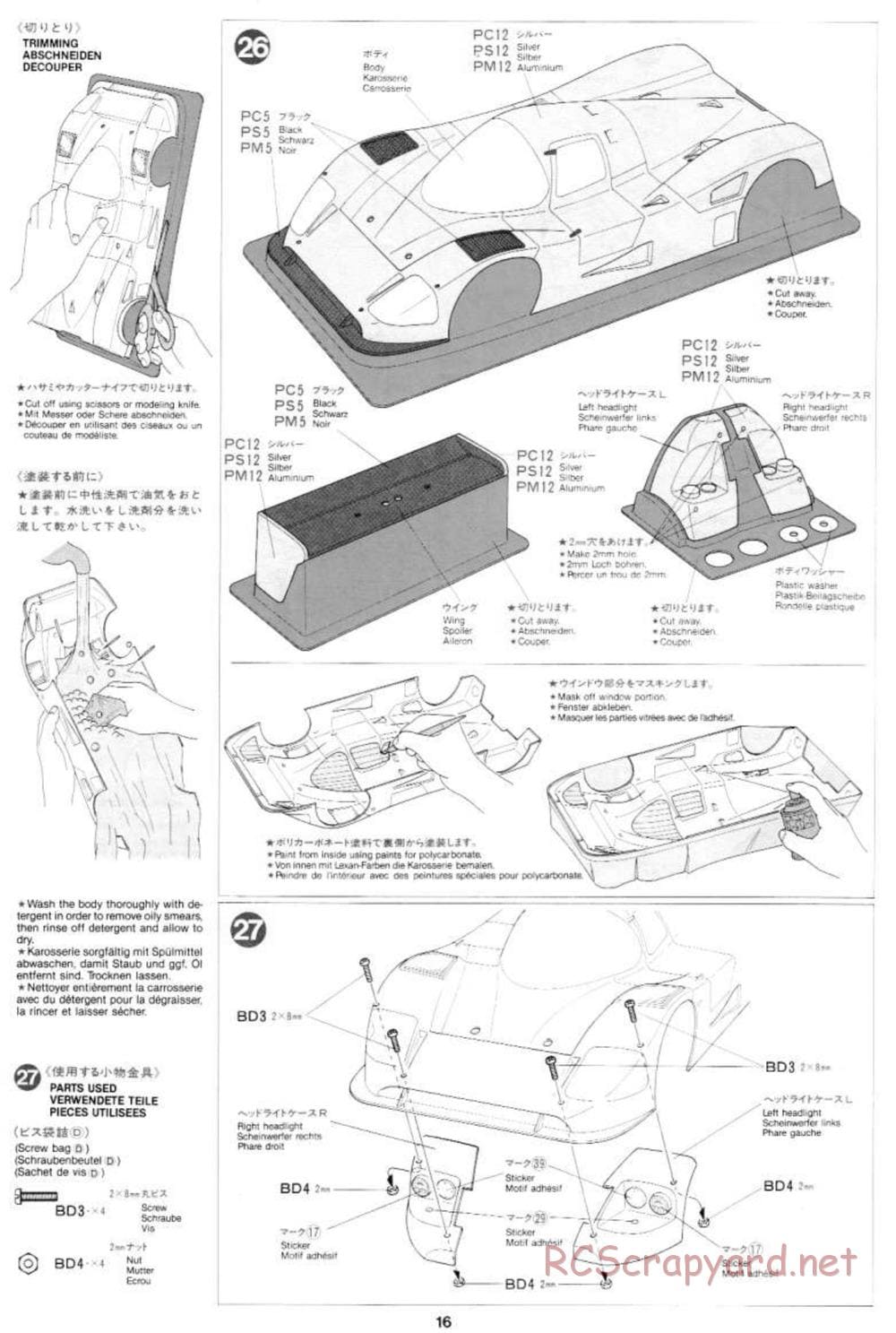 Tamiya - Mercedes-Benz C11 - Group-C Chassis - Manual - Page 16