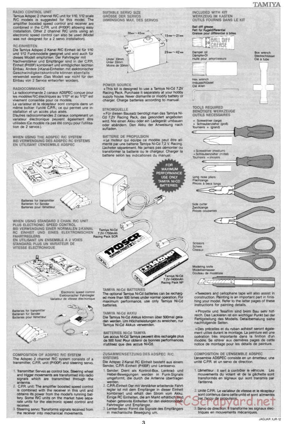 Tamiya - Jaguar XJR-12 Daytona Winner - Group-C Chassis - Manual - Page 3