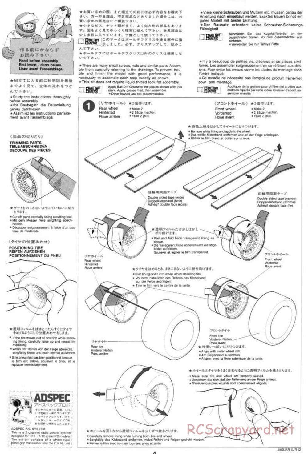 Tamiya - Jaguar XJR-12 Daytona Winner - Group-C Chassis - Manual - Page 4