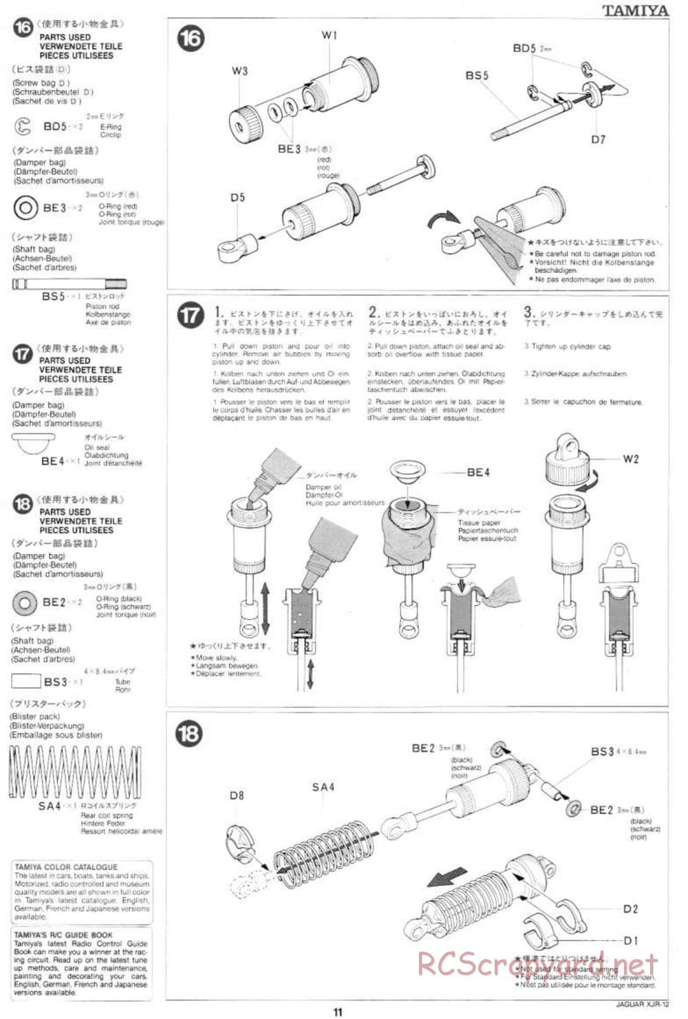 Tamiya - Jaguar XJR-12 Daytona Winner - Group-C Chassis - Manual - Page 11