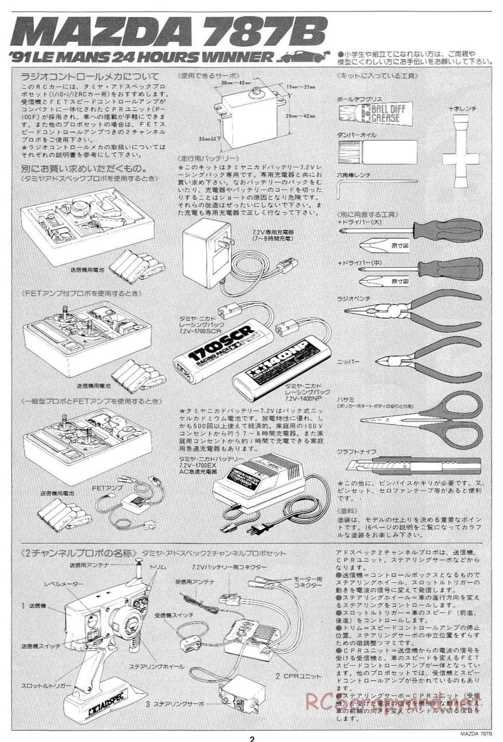 Tamiya - Mazda 787B - Group-C Chassis - Manual - Page 2