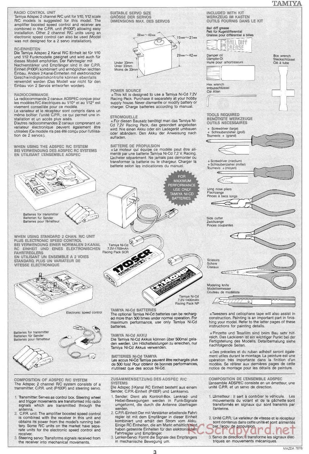 Tamiya - Mazda 787B - Group-C Chassis - Manual - Page 3