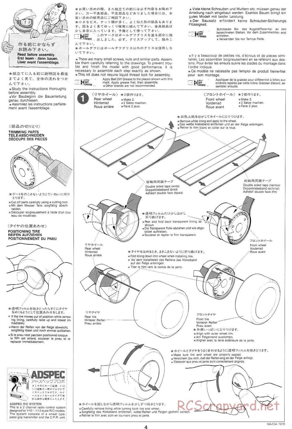 Tamiya - Mazda 787B - Group-C Chassis - Manual - Page 4