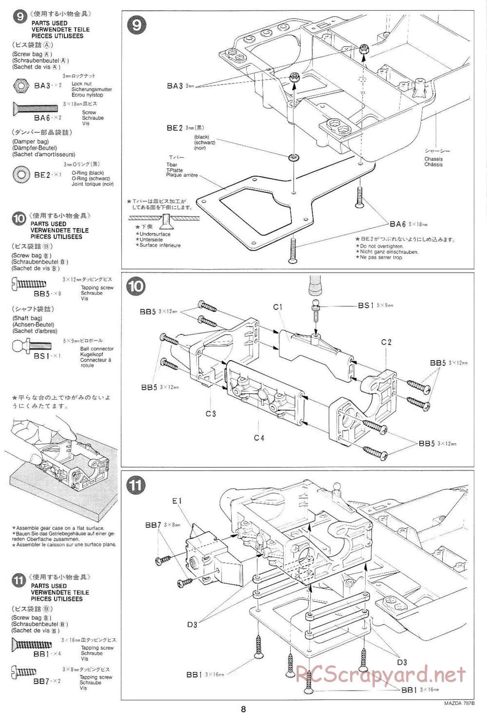 Tamiya - Mazda 787B - Group-C Chassis - Manual - Page 8