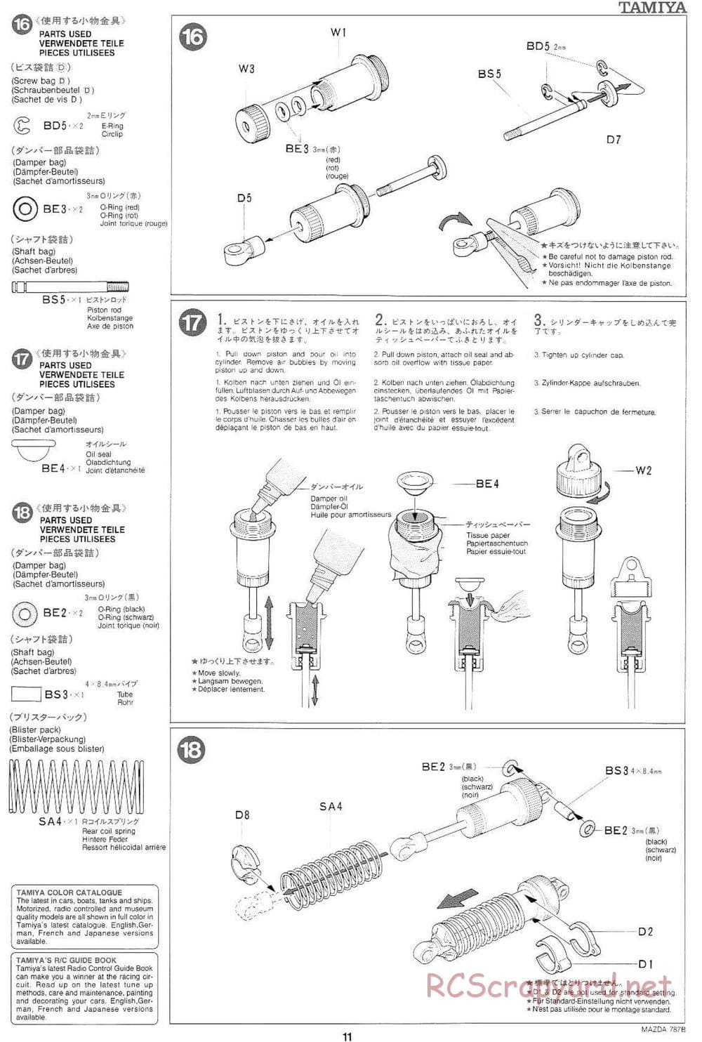 Tamiya - Mazda 787B - Group-C Chassis - Manual - Page 11