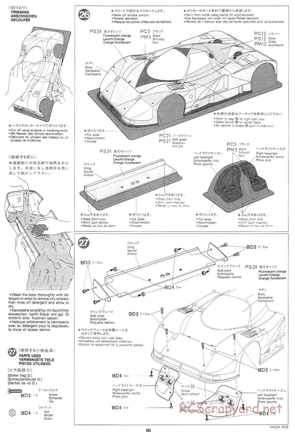 Tamiya - Mazda 787B - Group-C Chassis - Manual - Page 16