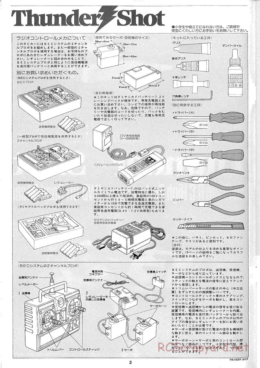 Tamiya - Thunder Shot - TS1 Chassis - Manual - Page 3