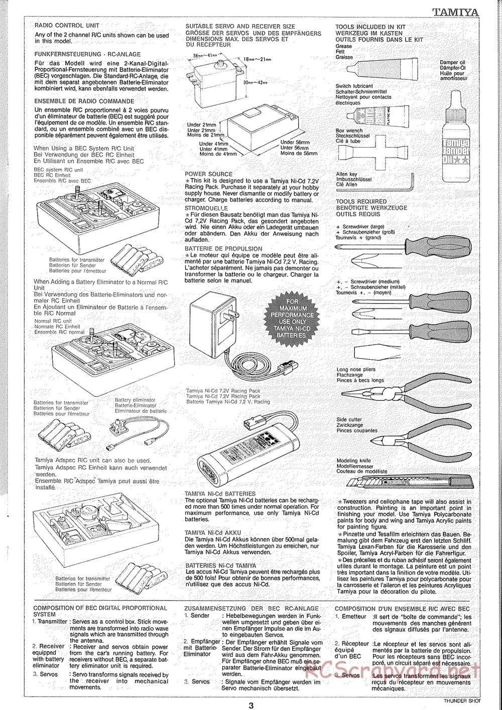 Tamiya - Thunder Shot - TS1 Chassis - Manual - Page 4