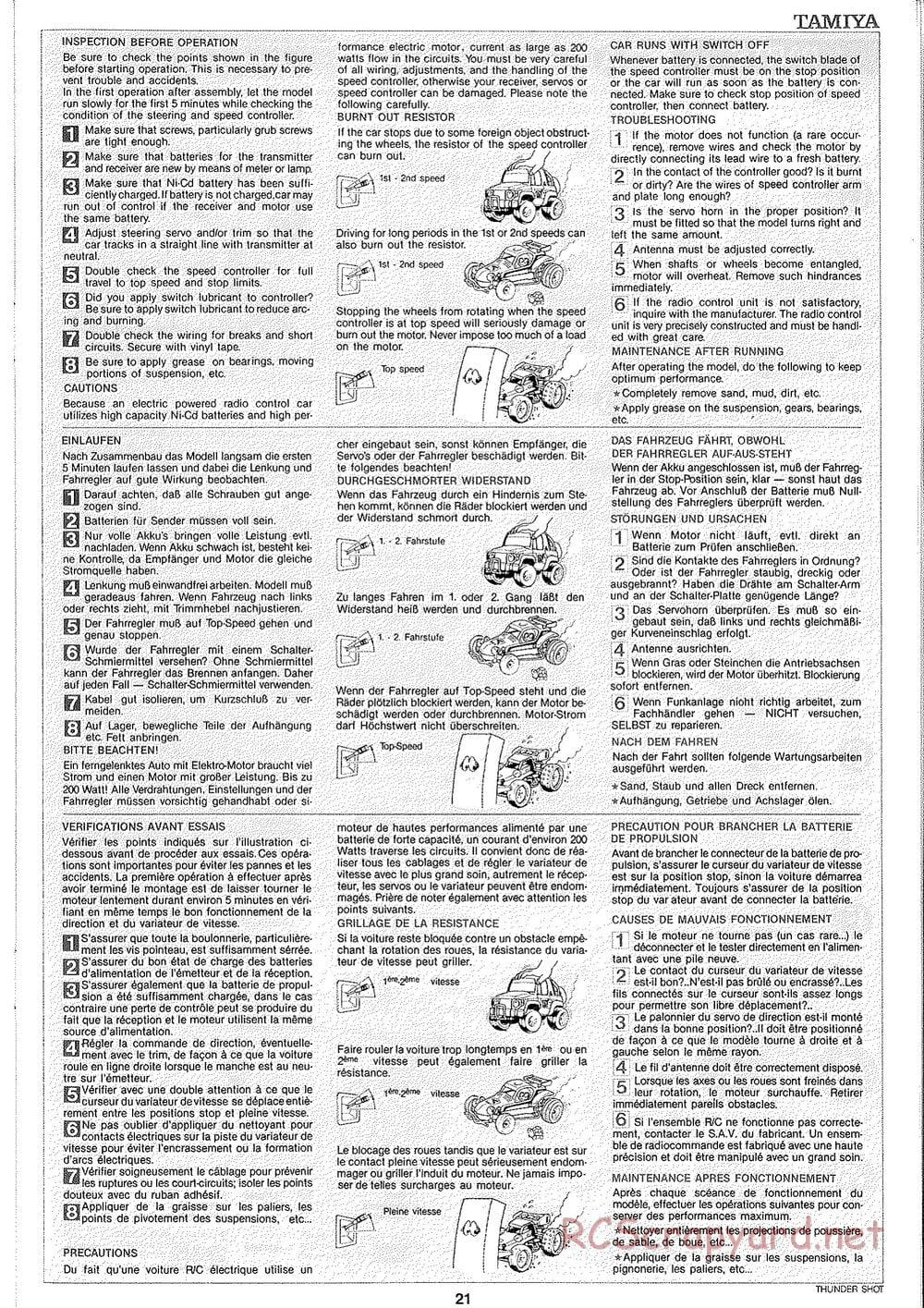 Tamiya - Thunder Shot - TS1 Chassis - Manual - Page 22