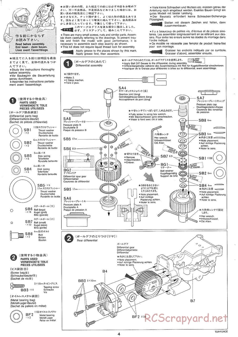 Tamiya - Top Force 2005 - DF-01 Chassis - Manual - Page 4