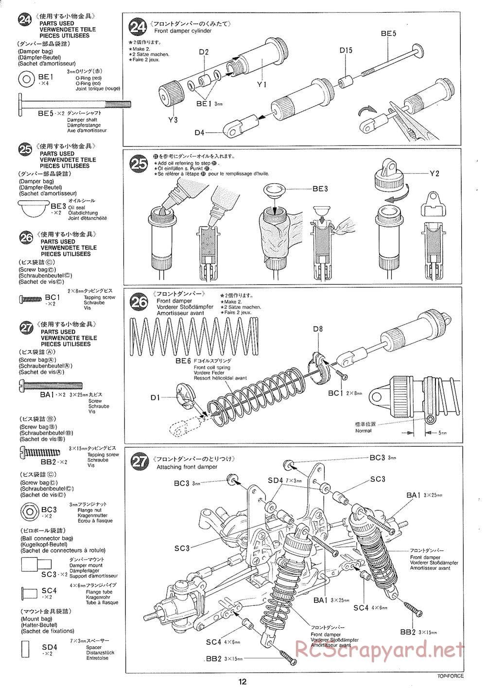 Tamiya - Top Force 2005 - DF-01 Chassis - Manual - Page 12