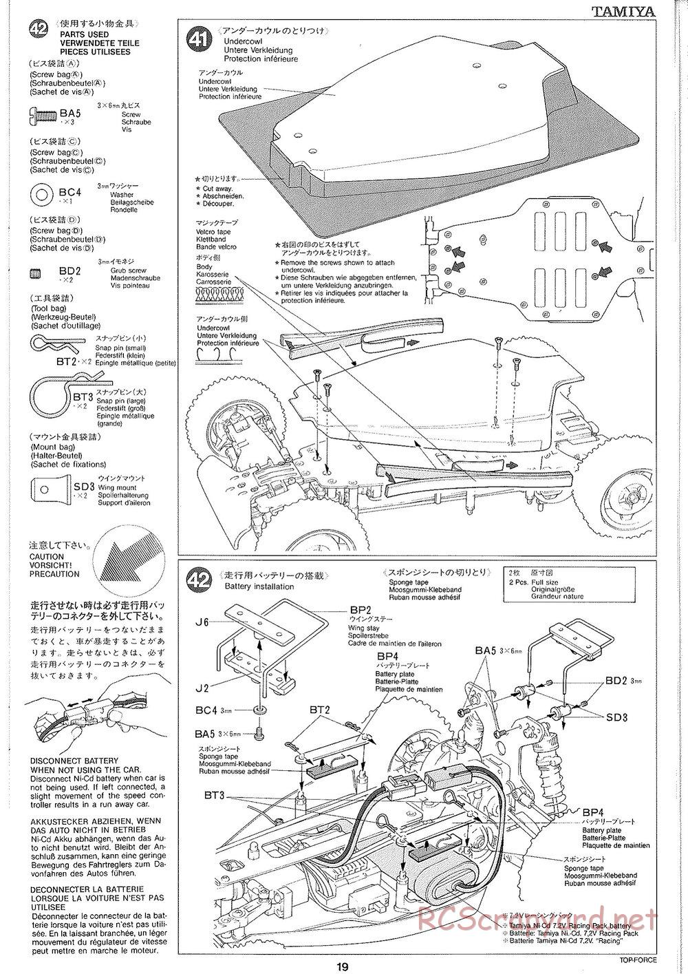 Tamiya - Top Force 2005 - DF-01 Chassis - Manual - Page 19