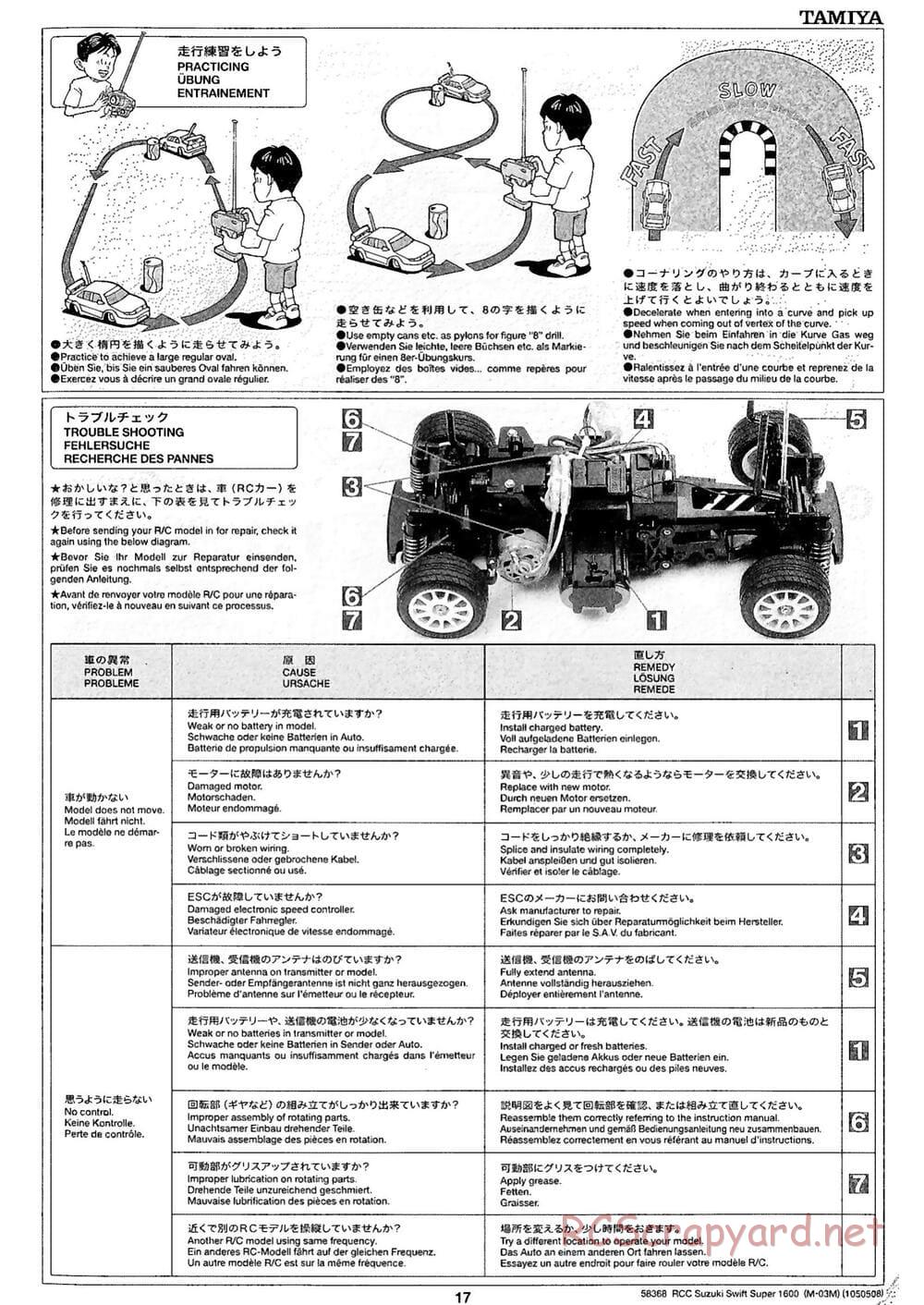 Tamiya - Suzuki Swift Super 1600 - M03M Chassis - Manual - Page 17
