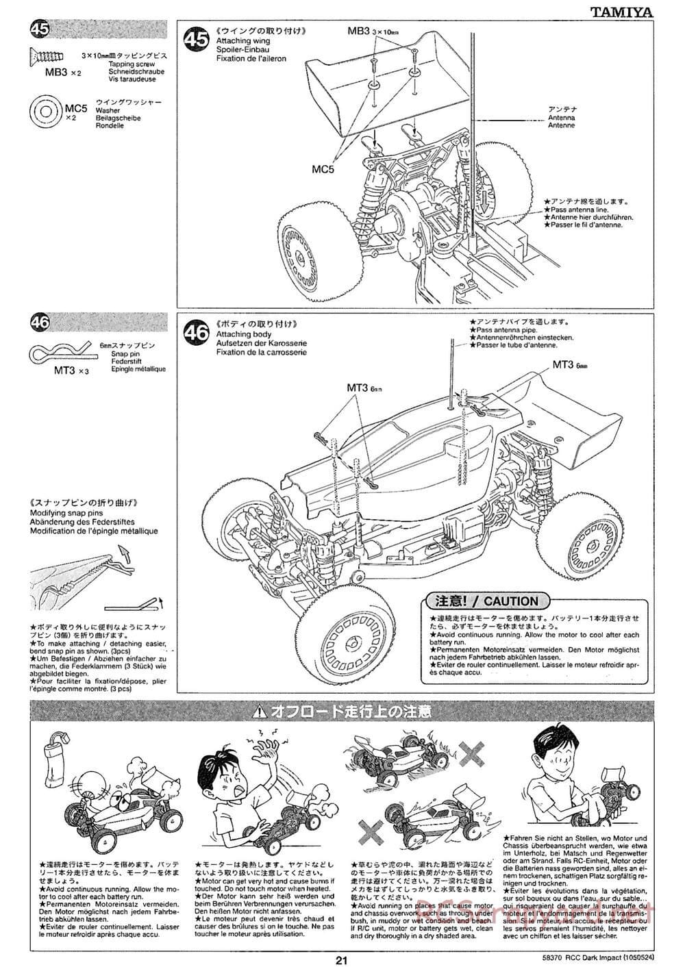 Tamiya - Dark Impact Chassis - Manual - Page 21