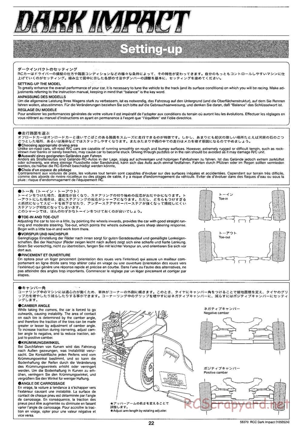 Tamiya - Dark Impact Chassis - Manual - Page 22