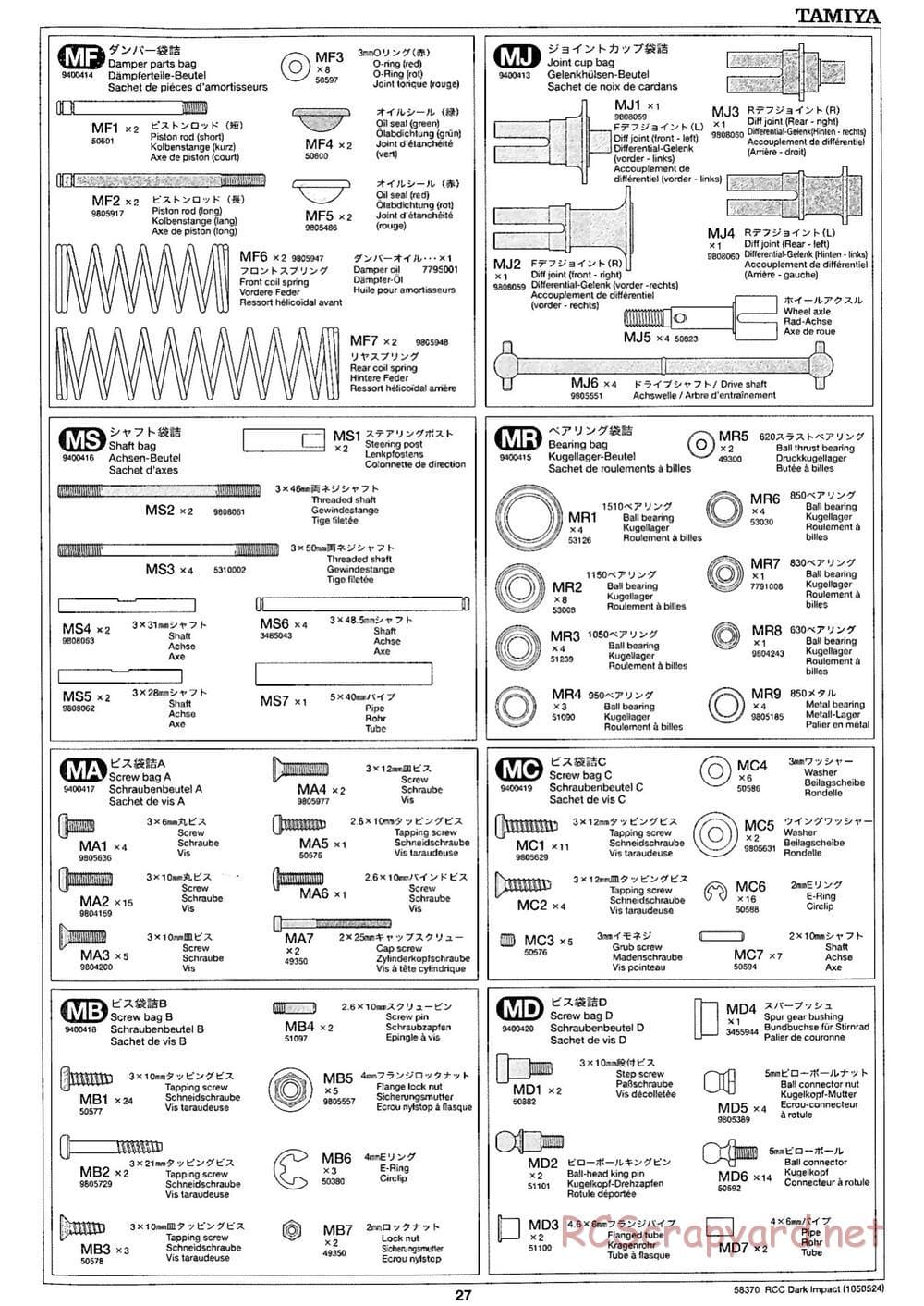 Tamiya - Dark Impact Chassis - Manual - Page 27