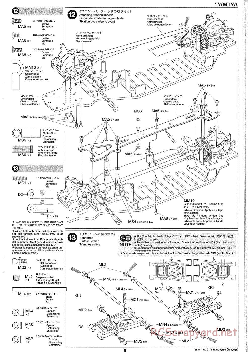 Tamiya - TB Evolution V Chassis - Manual - Page 9