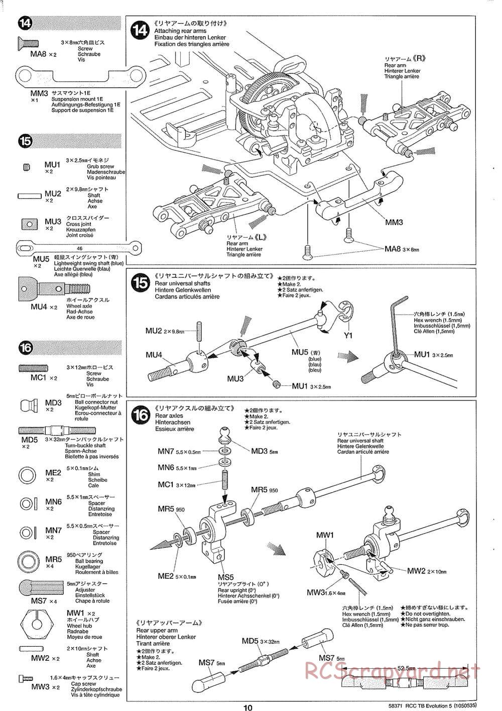 Tamiya - TB Evolution V Chassis - Manual - Page 10