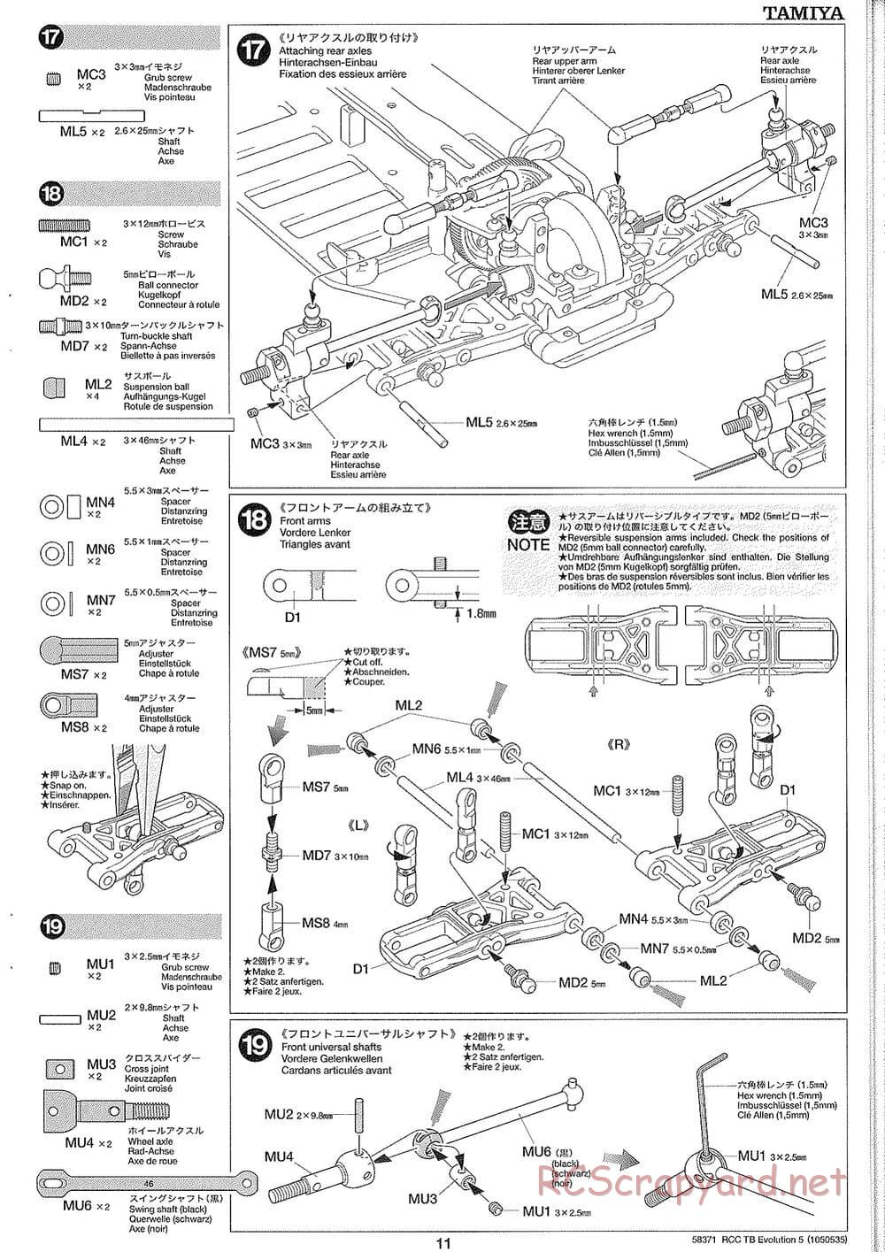 Tamiya - TB Evolution V Chassis - Manual - Page 11