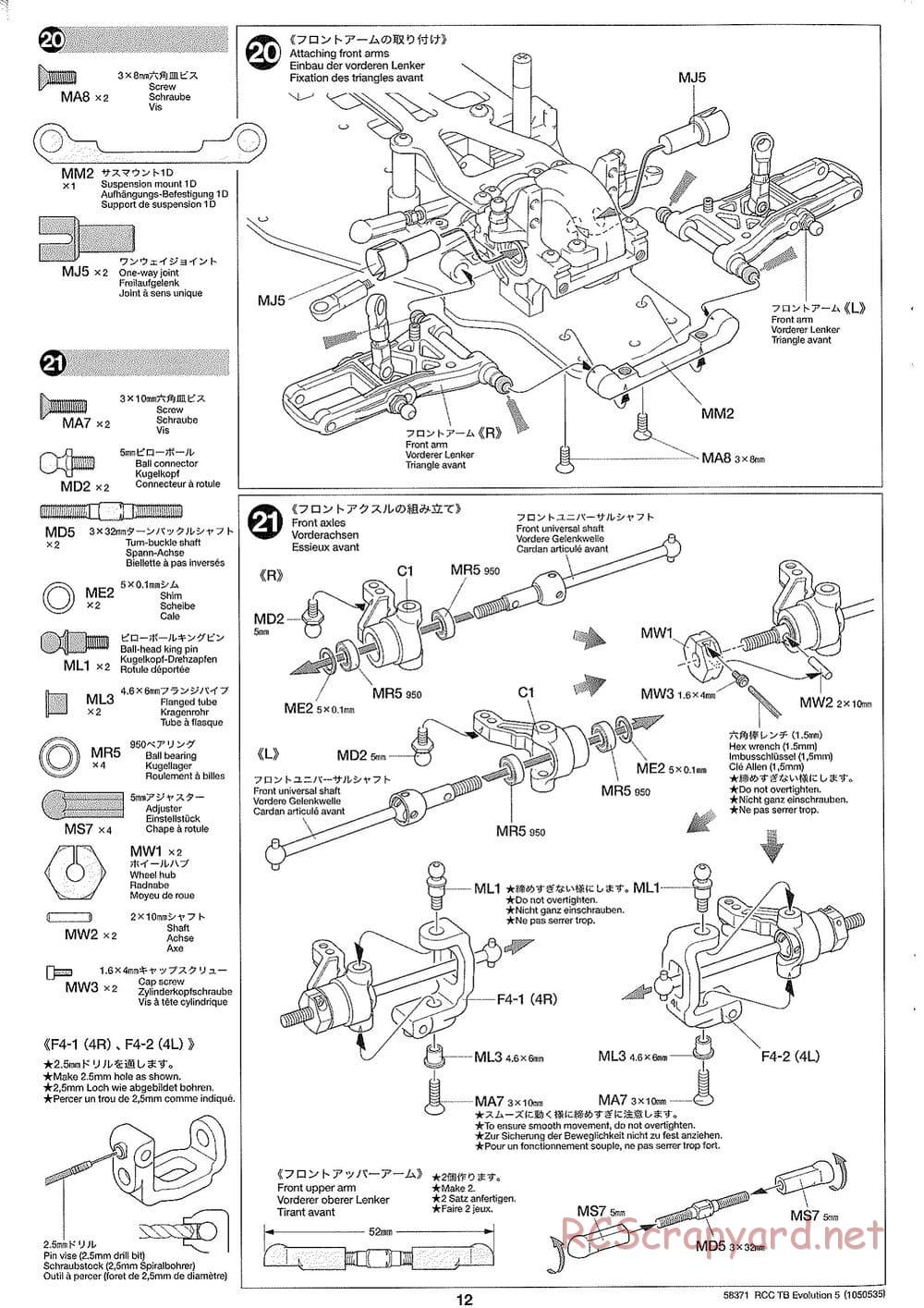 Tamiya - TB Evolution V Chassis - Manual - Page 12