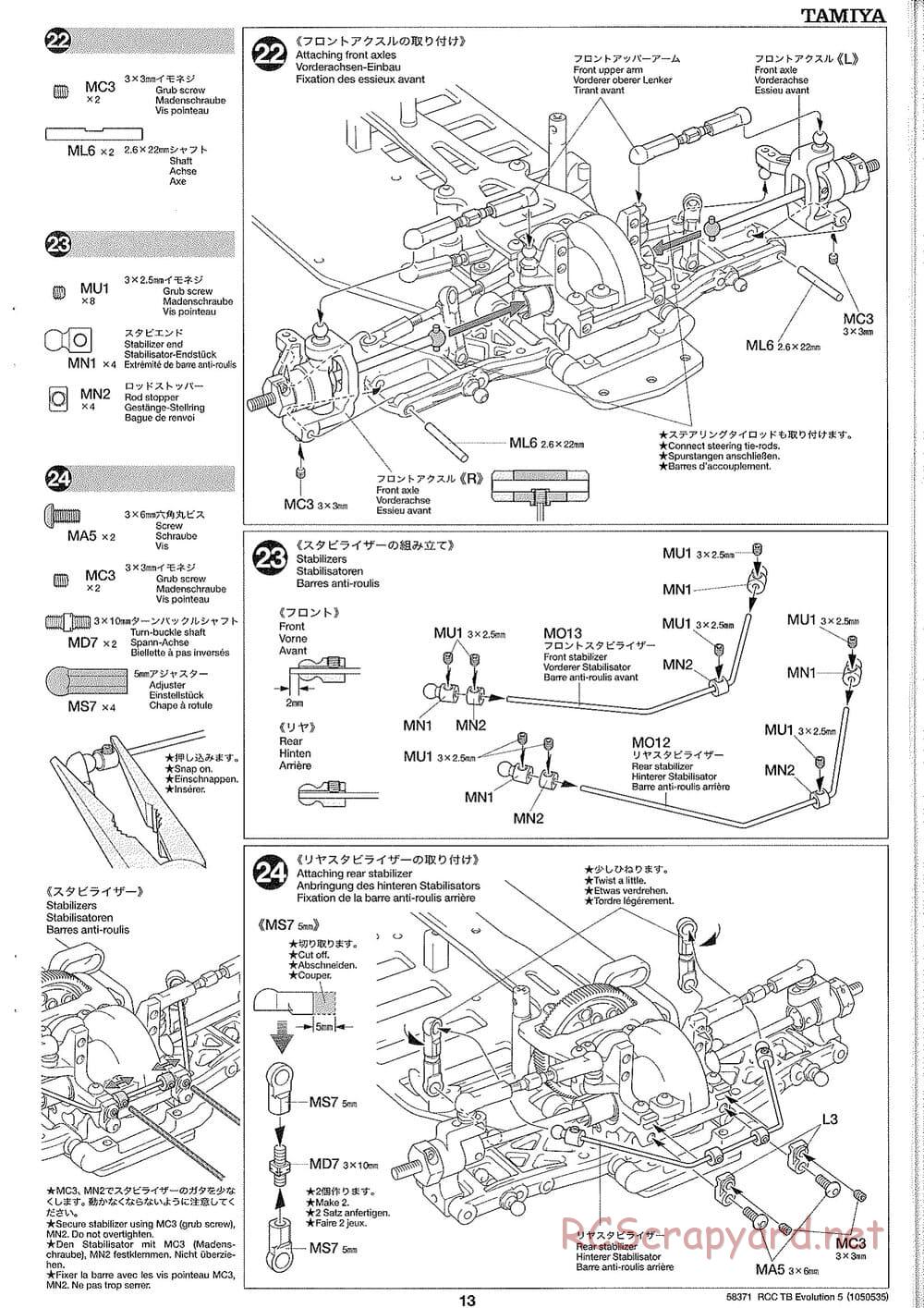 Tamiya - TB Evolution V Chassis - Manual - Page 13