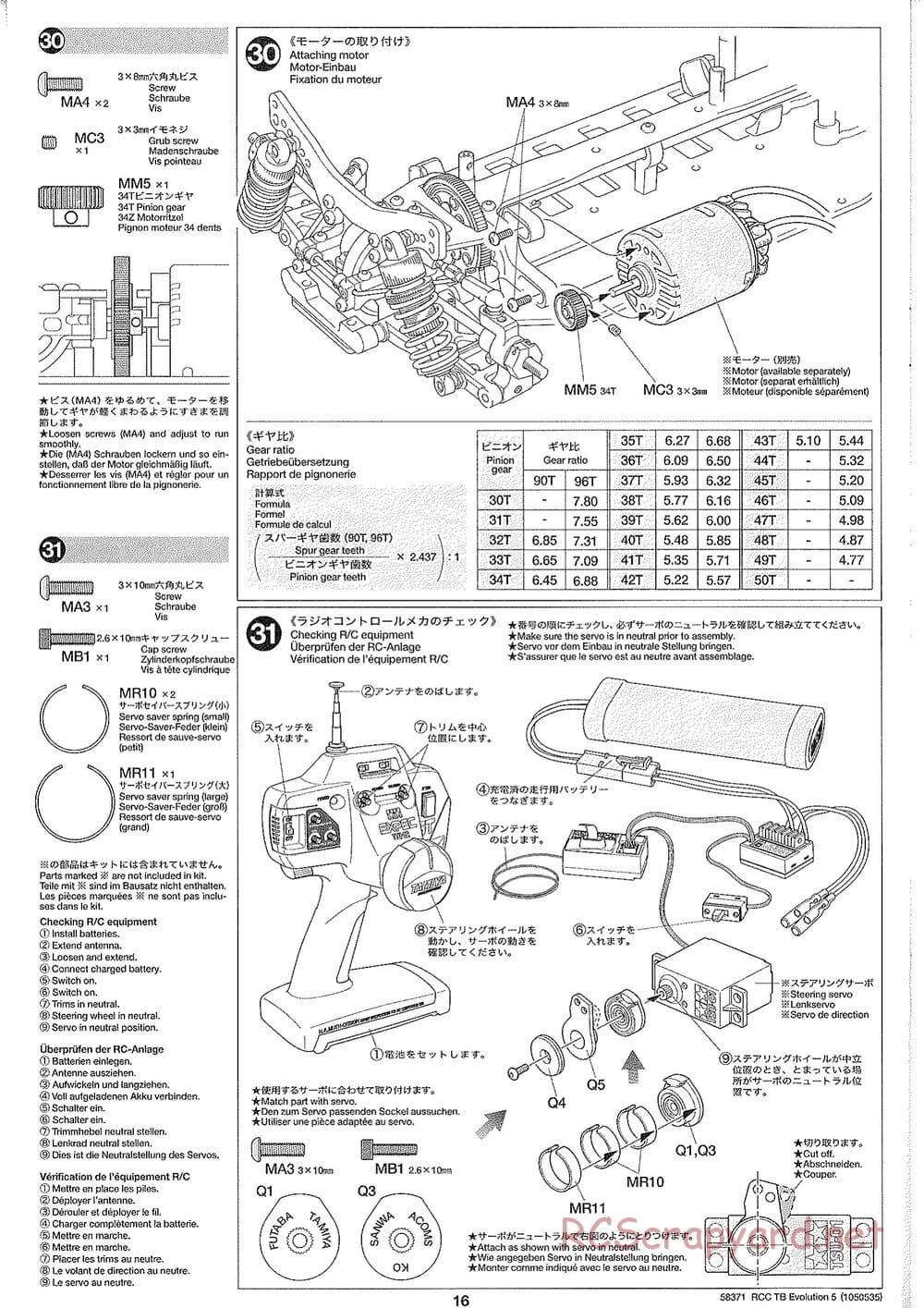 Tamiya - TB Evolution V Chassis - Manual - Page 16