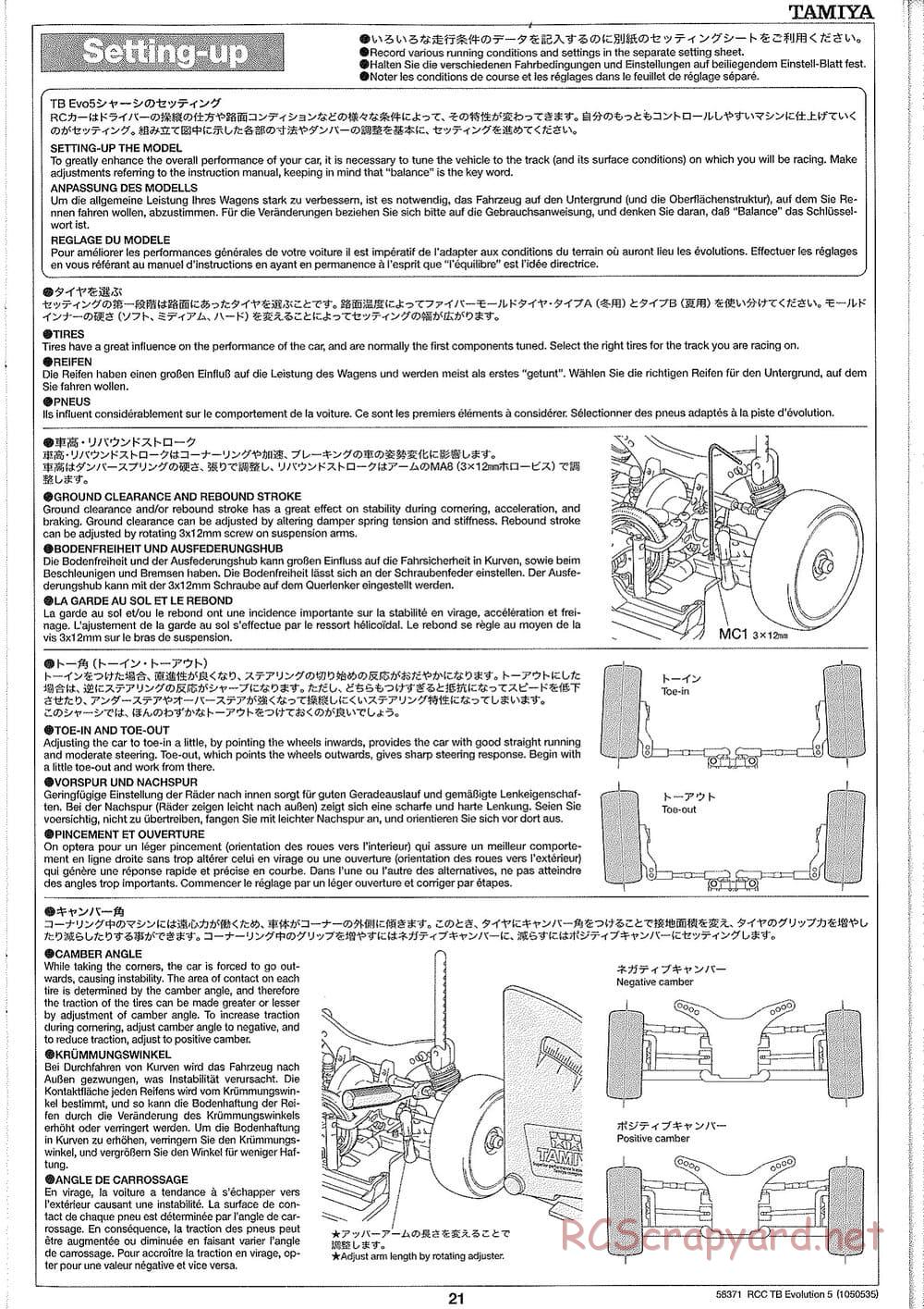 Tamiya - TB Evolution V Chassis - Manual - Page 21