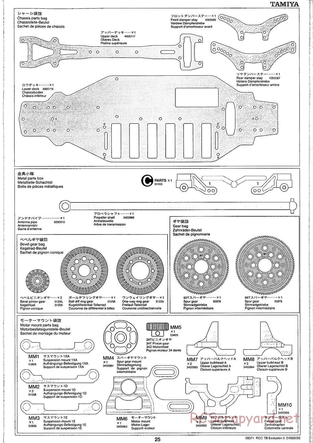 Tamiya - TB Evolution V Chassis - Manual - Page 25