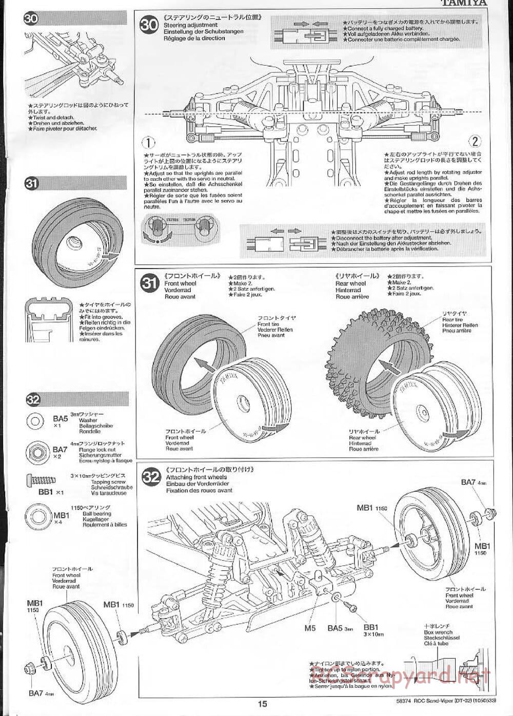 Tamiya - Sand Viper Chassis - Manual - Page 15