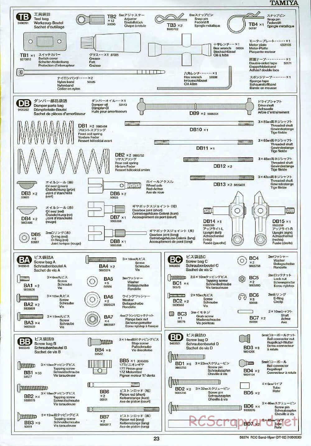 Tamiya - Sand Viper Chassis - Manual - Page 23