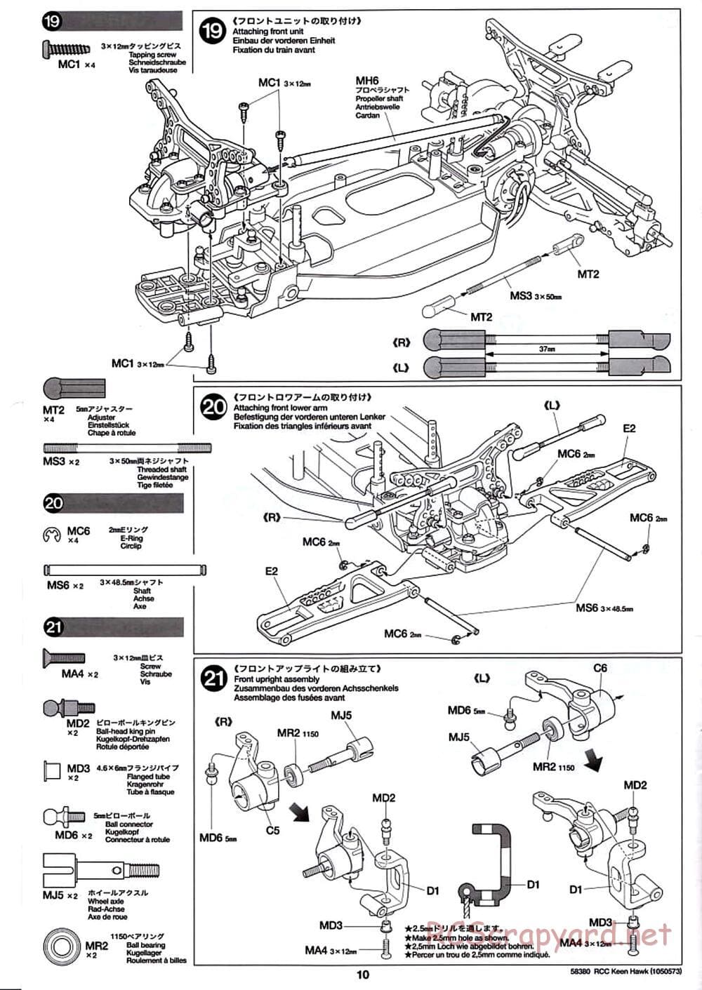 Tamiya - Keen Hawk Chassis - Manual - Page 10