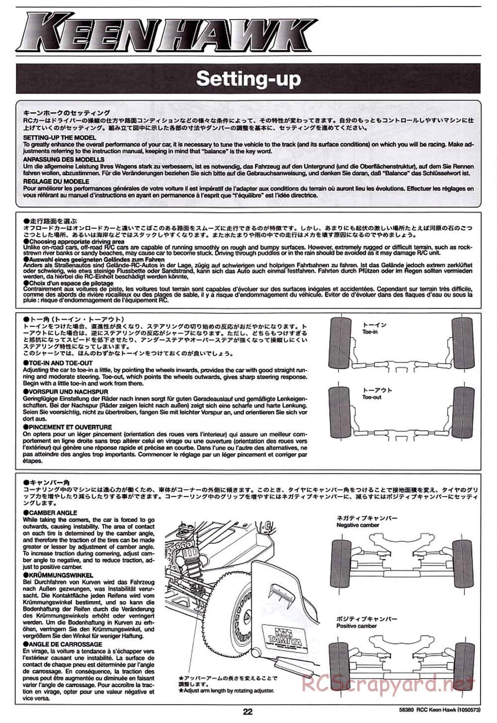Tamiya - Keen Hawk Chassis - Manual - Page 22