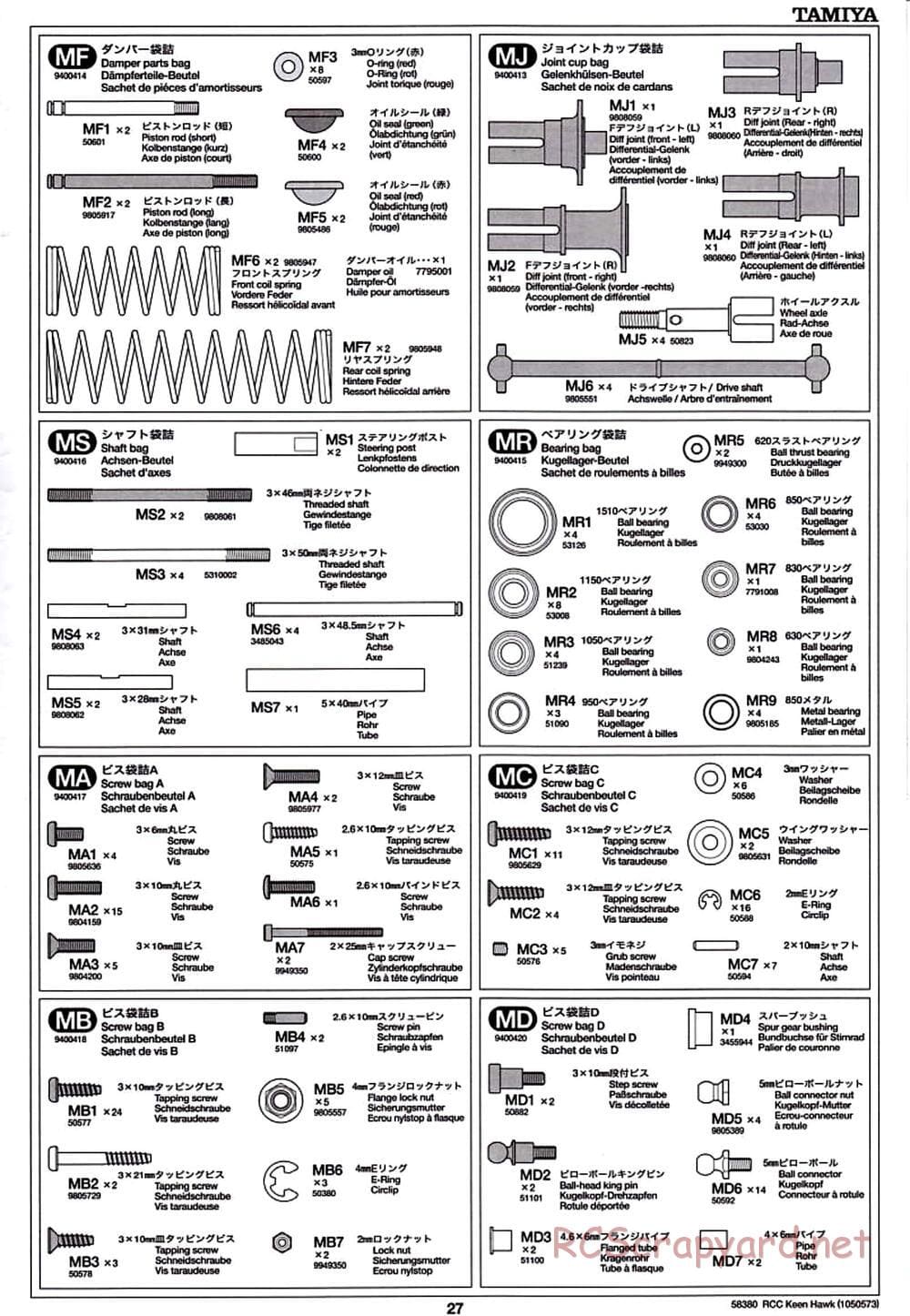 Tamiya - Keen Hawk Chassis - Manual - Page 27