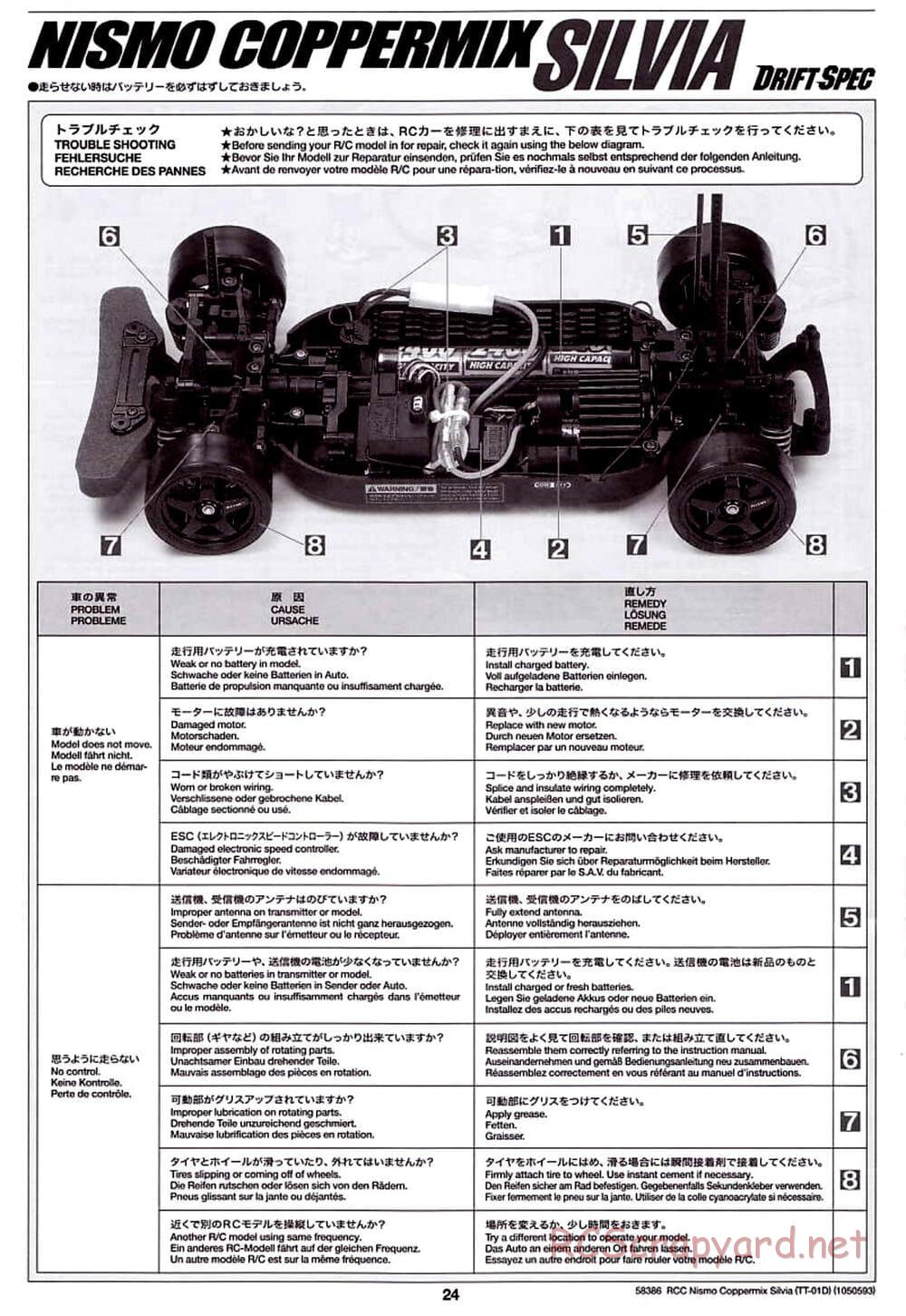 Tamiya - Nismo Coppermix Silvia Drift Spec - TT-01D Chassis - Manual - Page 24