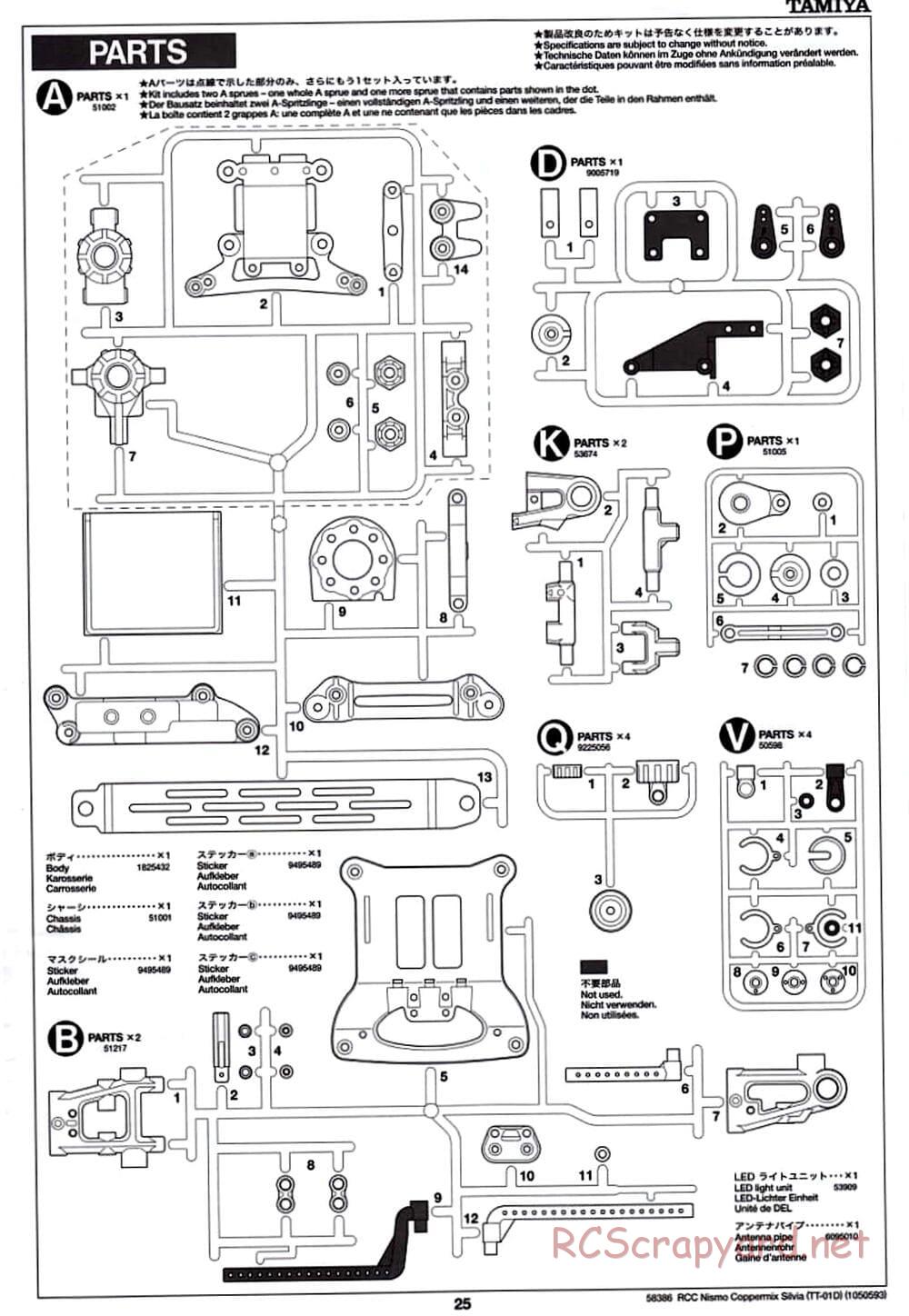 Tamiya - Nismo Coppermix Silvia Drift Spec - TT-01D Chassis - Manual - Page 25