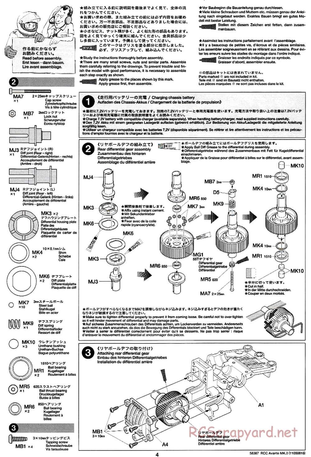 Tamiya - Avante Mk.II Chassis - Manual - Page 4