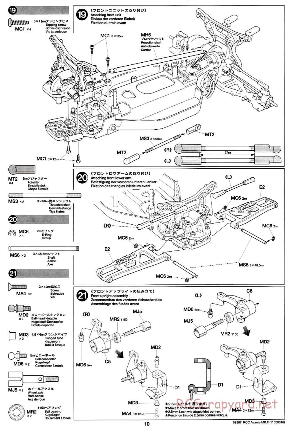Tamiya - Avante Mk.II Chassis - Manual - Page 10