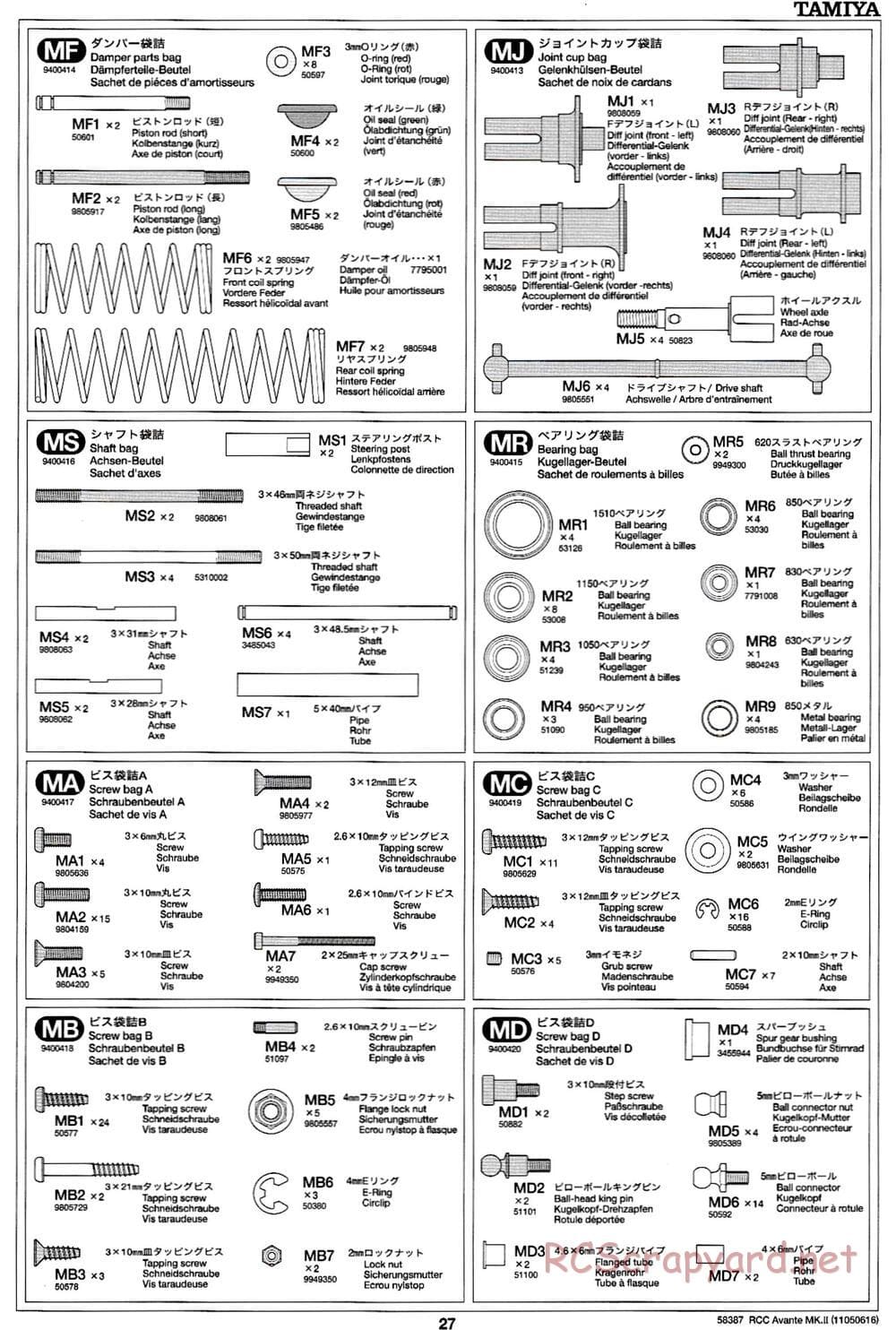 Tamiya - Avante Mk.II Chassis - Manual - Page 27