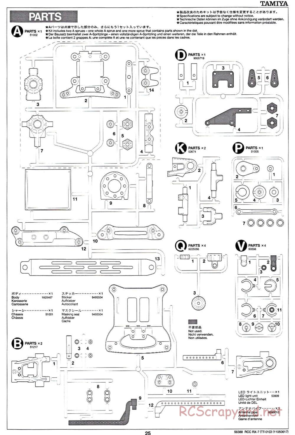 Tamiya - Mazda RX-7 - Drift Spec - TT-01D Chassis - Manual - Page 25