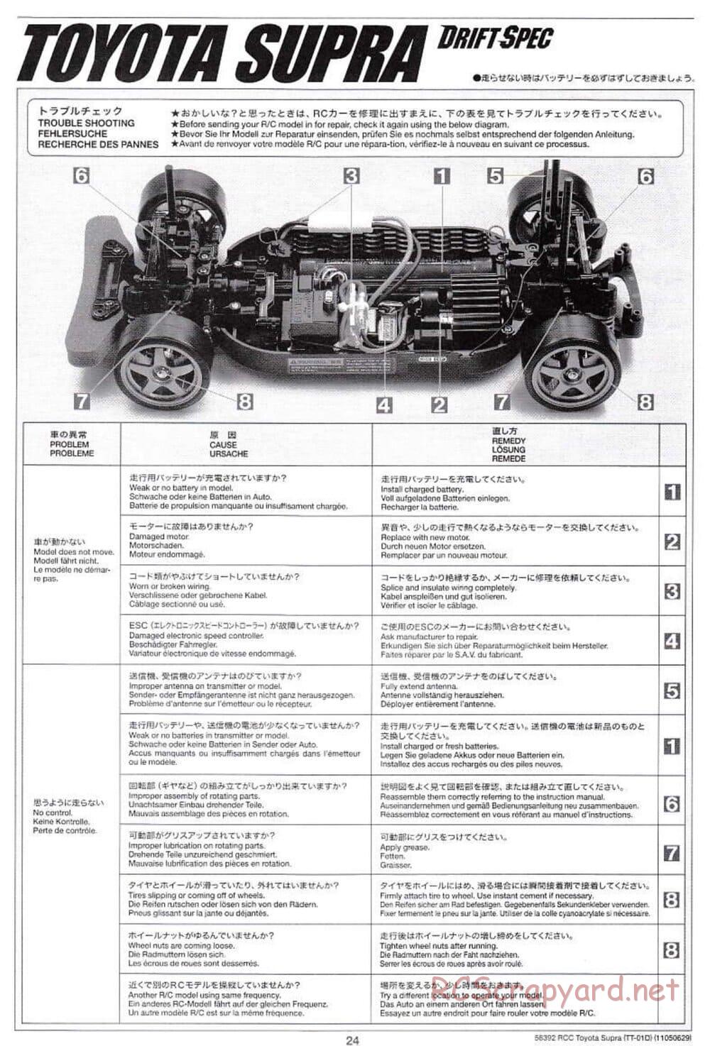 Tamiya - Toyota Supra - Drift Spec - TT-01D Chassis - Manual - Page 24