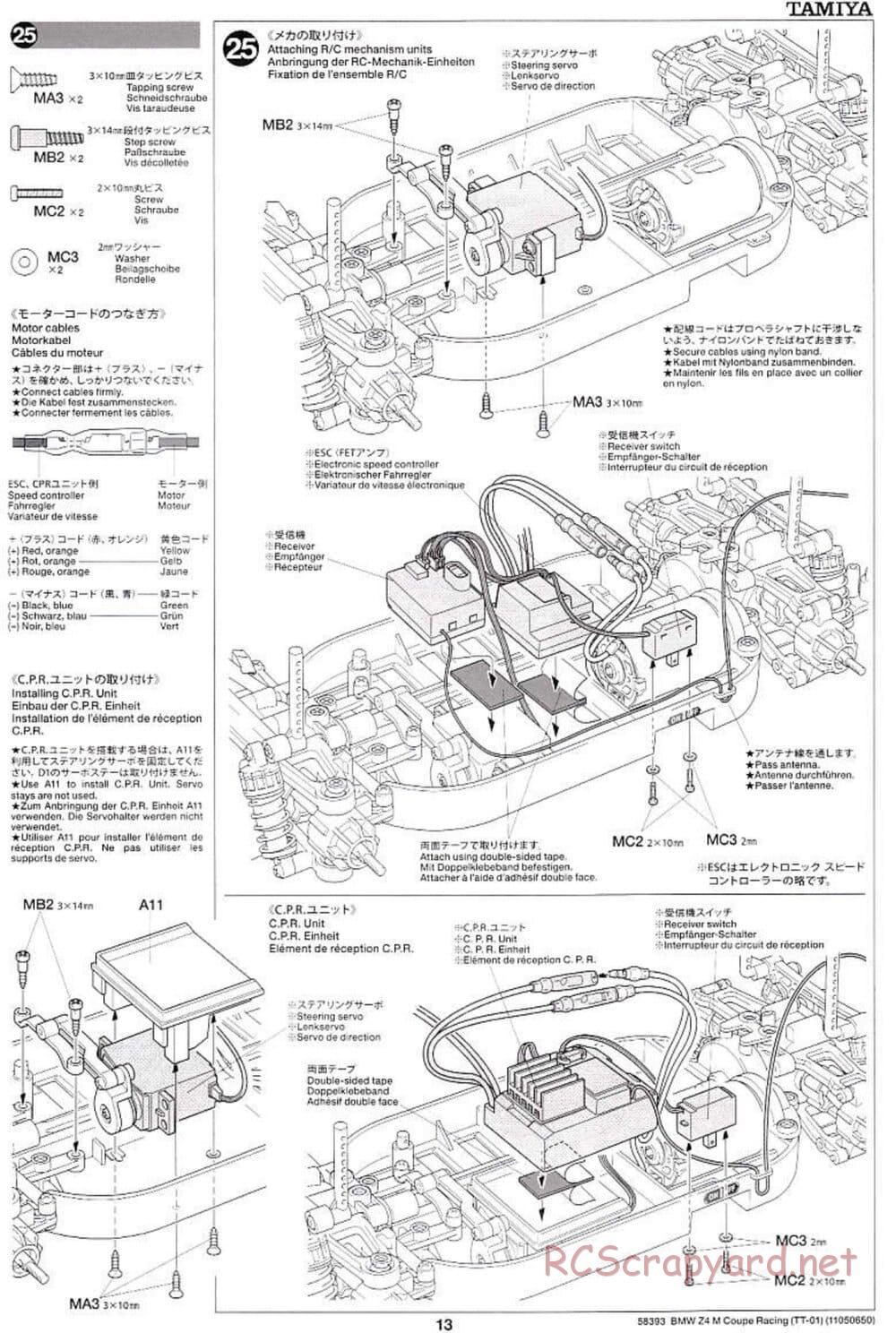Tamiya - BMW Z4 M Coupe Racing - TT-01 Chassis - Manual - Page 13