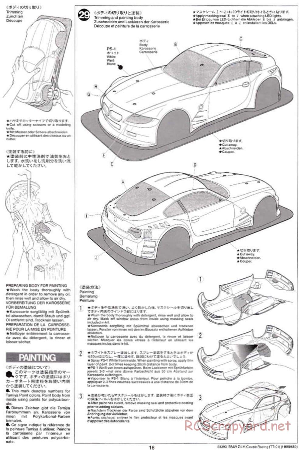 Tamiya - BMW Z4 M Coupe Racing - TT-01 Chassis - Manual - Page 16