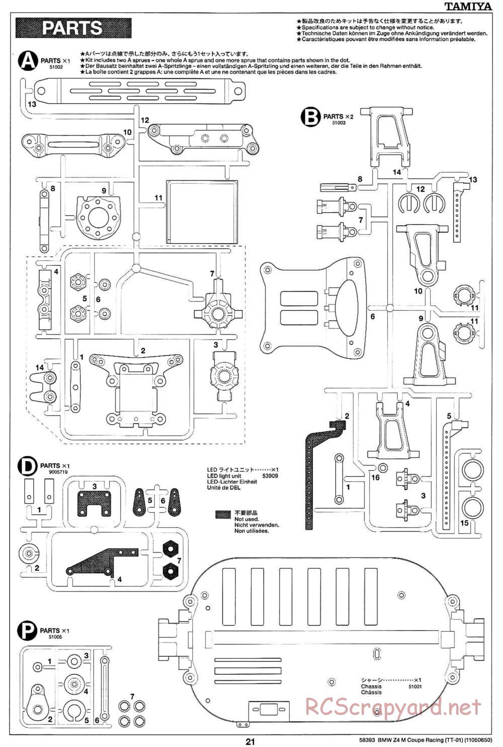 Tamiya - BMW Z4 M Coupe Racing - TT-01 Chassis - Manual - Page 21