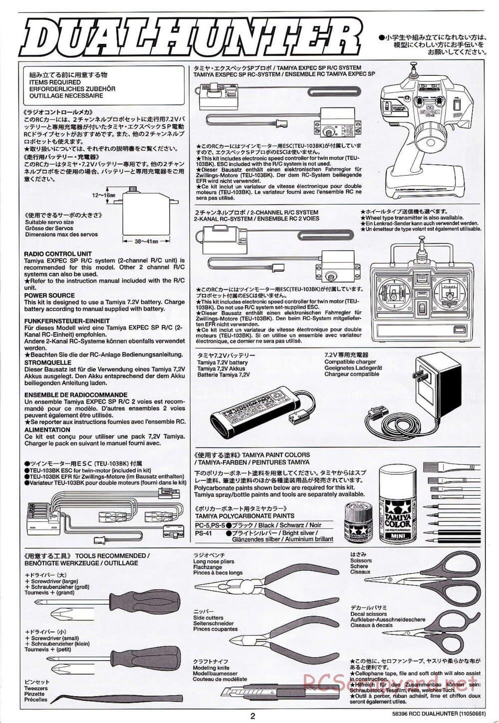 Tamiya - Dualhunter - WR-01 Chassis - Manual - Page 2